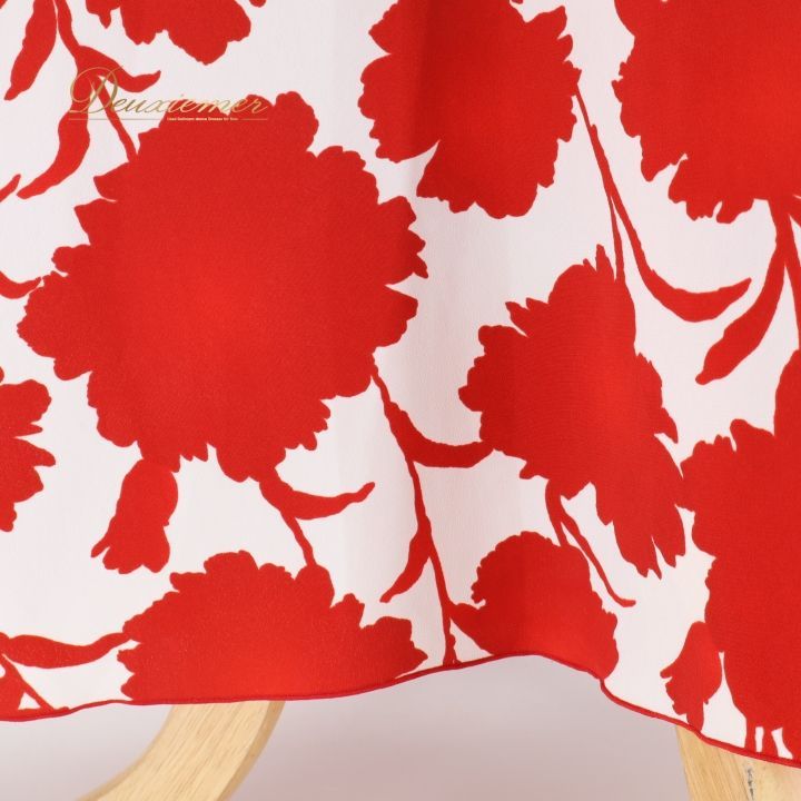 フラメンコ 衣装 ファルダ スカート シージョ 花柄 赤 白 軽い 薄い