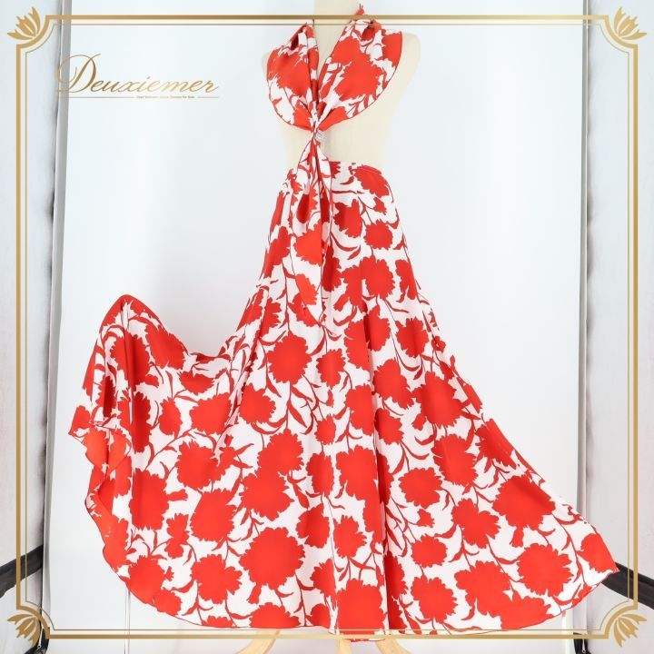 フラメンコ 衣装 ファルダ スカート シージョ 花柄 赤 白 軽い 薄い ダンス パーティ 発表会 レッド系 ホワイト系 おしゃれ パーティドレス フェスティバル レディース コスチューム かわいい エレガント 発表会衣装 ステージ衣装