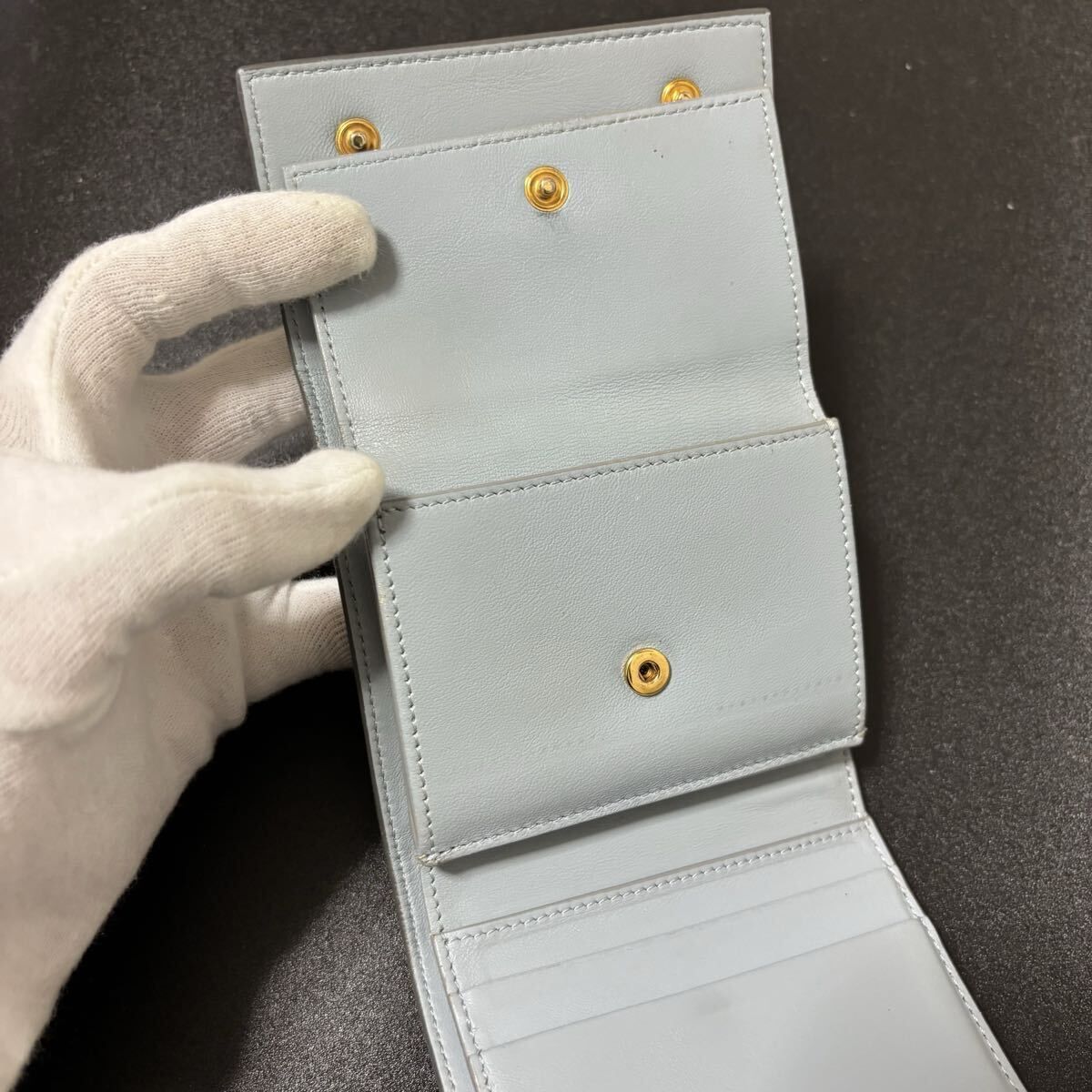 s33 セリーヌ 三つ折り財布 グレー マルチファンクション フォール