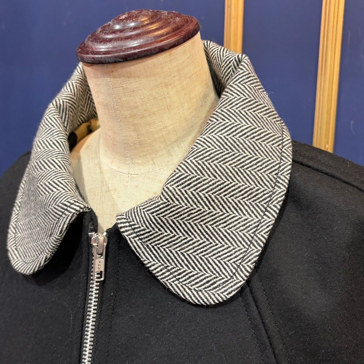 jewel trash マント ヘリンボーン×ブラック ポンチョ モッズ レトロ 昭和 retro fashion