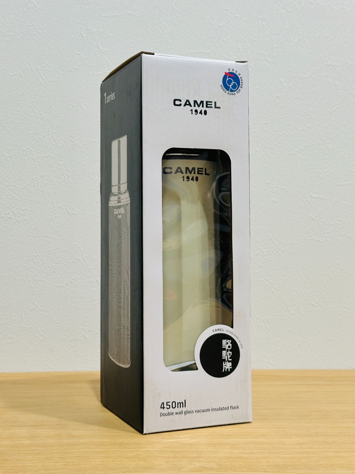 香港製 CAMEL 魔法瓶 450ml 二重ガラス 真空断熱 フラスク キャップ一体型ストッパー付き 122OA Oat Mealオートミール WWW_OPDRERGINERDOGAN_COM