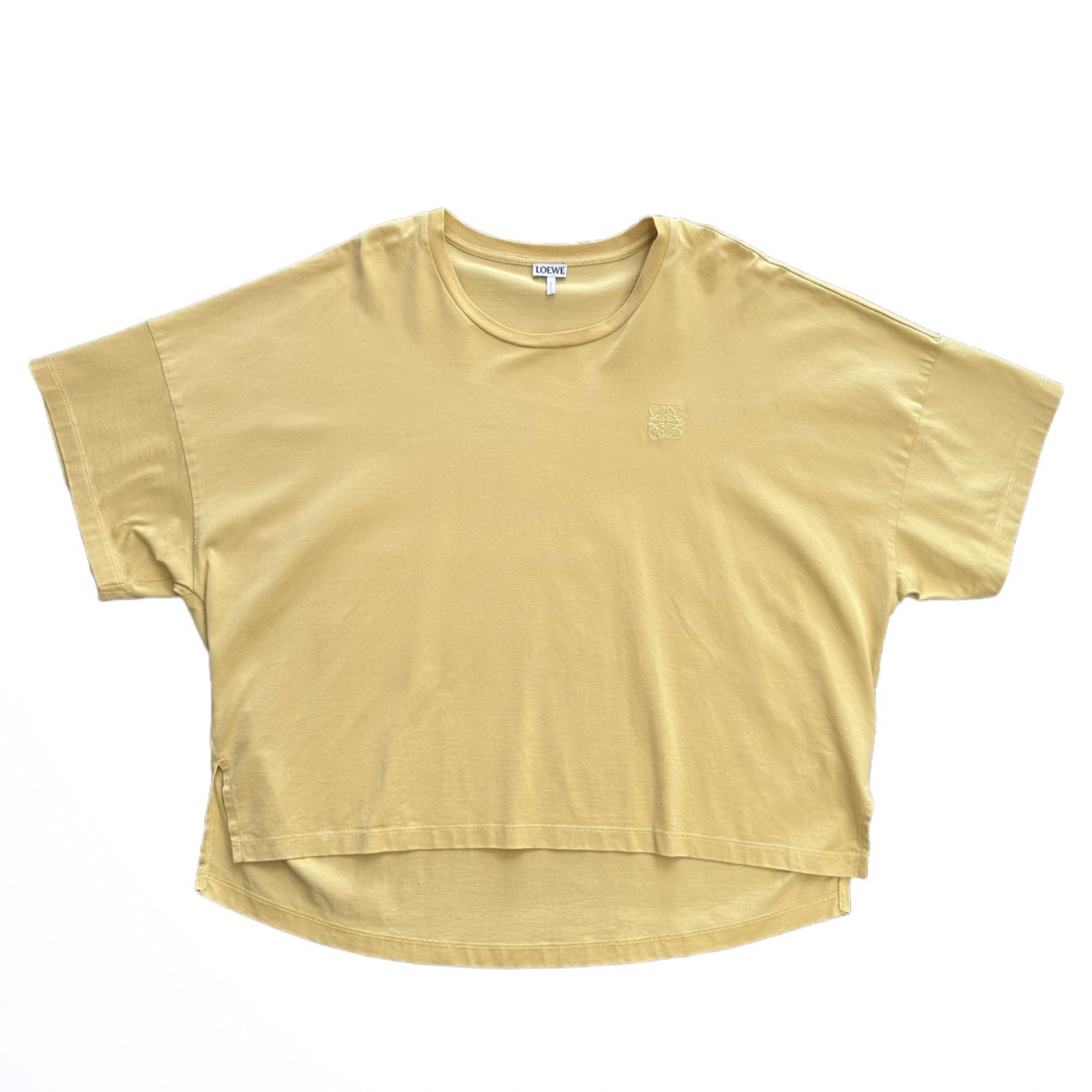 ロエベ LOEWE ボクシーフィット アナグラム Tシャツ イエロー S コットン 半袖 レディース