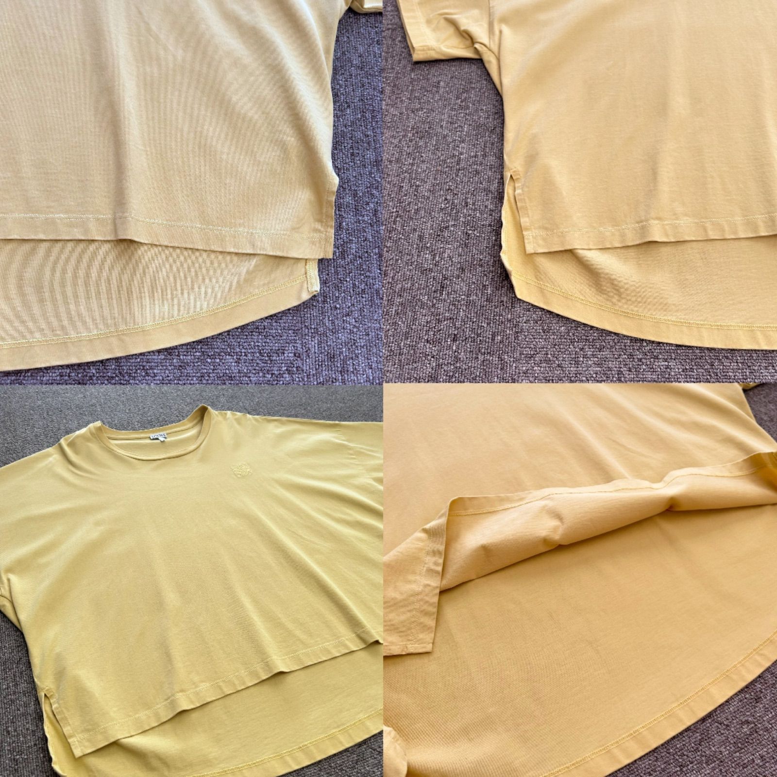 ロエベ アナグラム刺繍 コットン 半袖Tシャツ ボクシーフィット　ブラウン M ロエベ LOEWE ボクシーフィット アナグラム Tシャツ イエロー S