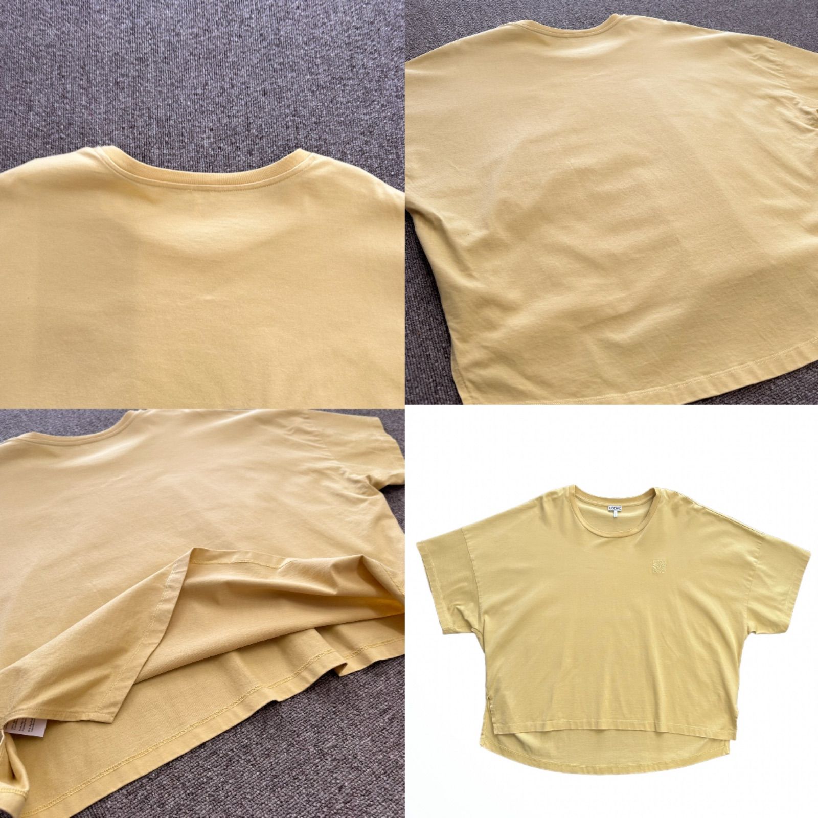 ロエベ アナグラム刺繍 コットン 半袖Tシャツ ボクシーフィット　ブラウン M ロエベ LOEWE ボクシーフィット アナグラム Tシャツ イエロー S