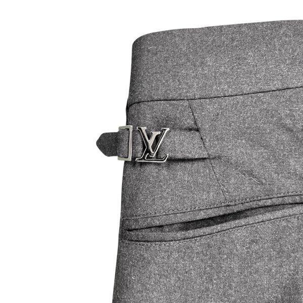 ☆極美品☆ルイヴィトン パンツ スラックス メンズ 42 グレー ウール ○◇ ルイヴィトン LOUIS VUITTON パンツ スラックス ロゴ グレー