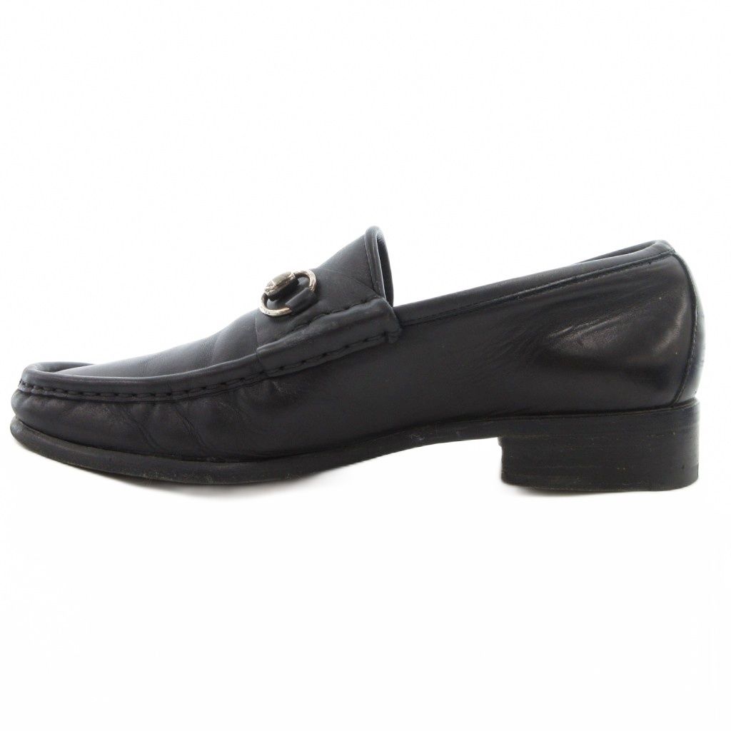 グッチ GUCCI ローファー ホースビット レザー シューズ 革 41E 黒 ブラック 015938 GV GY18