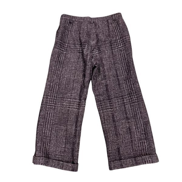 Y's ヨウジヤマモト チェック リネン サルエルパンツ 日本製 □ ヨウジヤマモト Yohji Yamamoto パンツ チェック 黒 グレー ウール