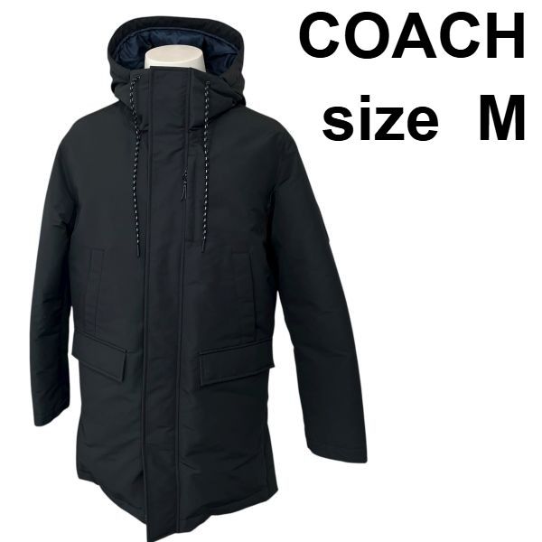 □ コーチ COACH パーカーコート エレベイティッド ダウン 黒 綿 M 