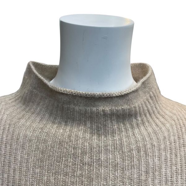 ザロウ THE ROW ニットワンピース ロングニットワンピ リブニット 長袖 ベージュ ウール カシミア リネン M 9-11号 レディース Y 5 006