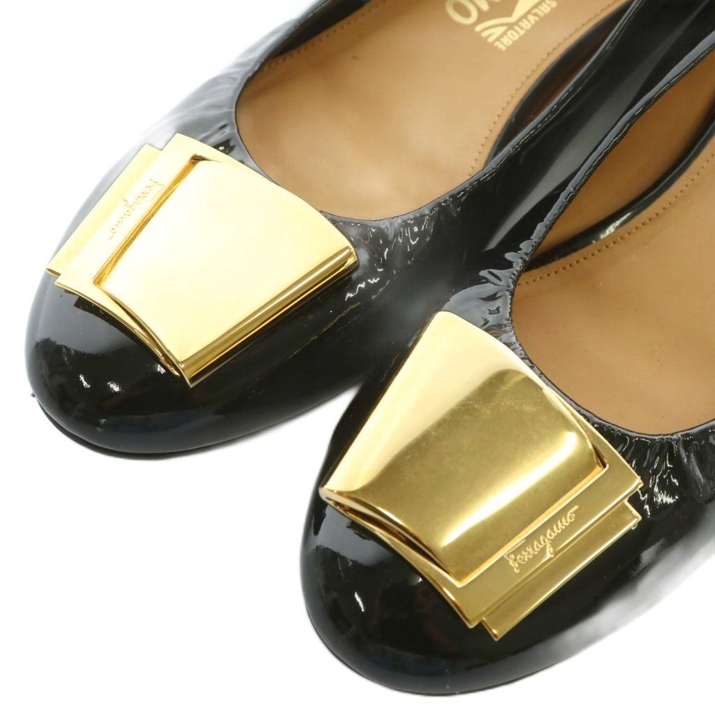 フラットシューズ エナメル