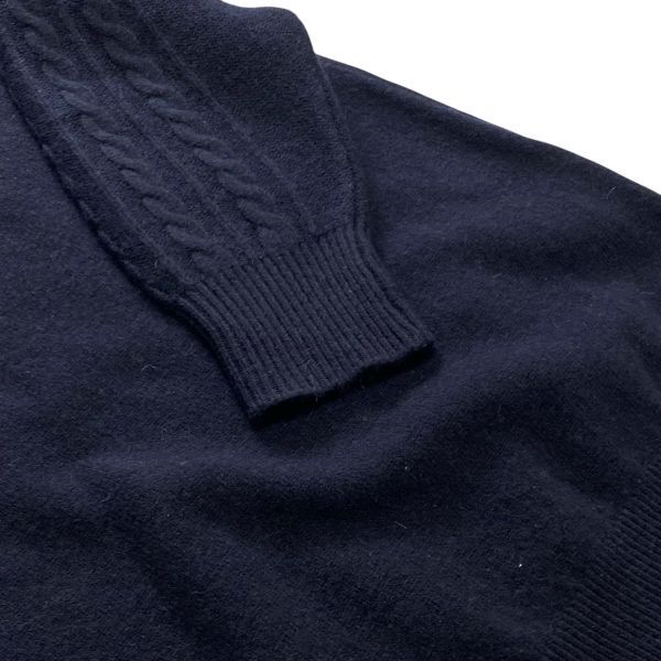  マカフィー MACPHEE プルオーバーニット 長袖 セーター オフタートルネック ネイビー ウール混 カシミア混 1 S 7号 レディース 5 X 329 長袖 ニット セーター