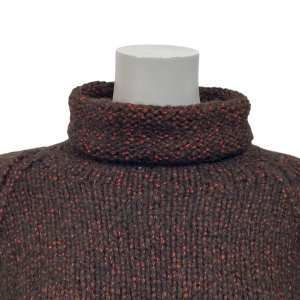 アルチザン ARTISAN ニットプルオーバー 長袖 ニット タートルネック フリンジ ダークブラウン 毛混 11 L レディース S5X325