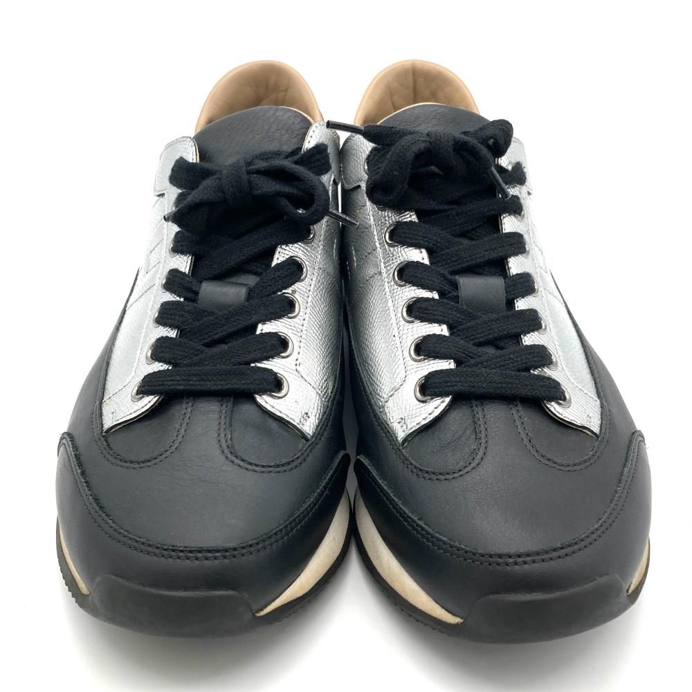 エルメス HERMES クイック スニーカー シルバー 約26cm メンズ【中古