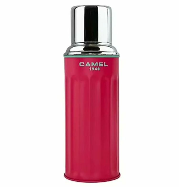 香港製 CAMEL 魔法瓶 450ml 二重ガラス 真空断熱 フラスク キャップ一体型ストッパー付き 122PM Pomegranate ザクロ