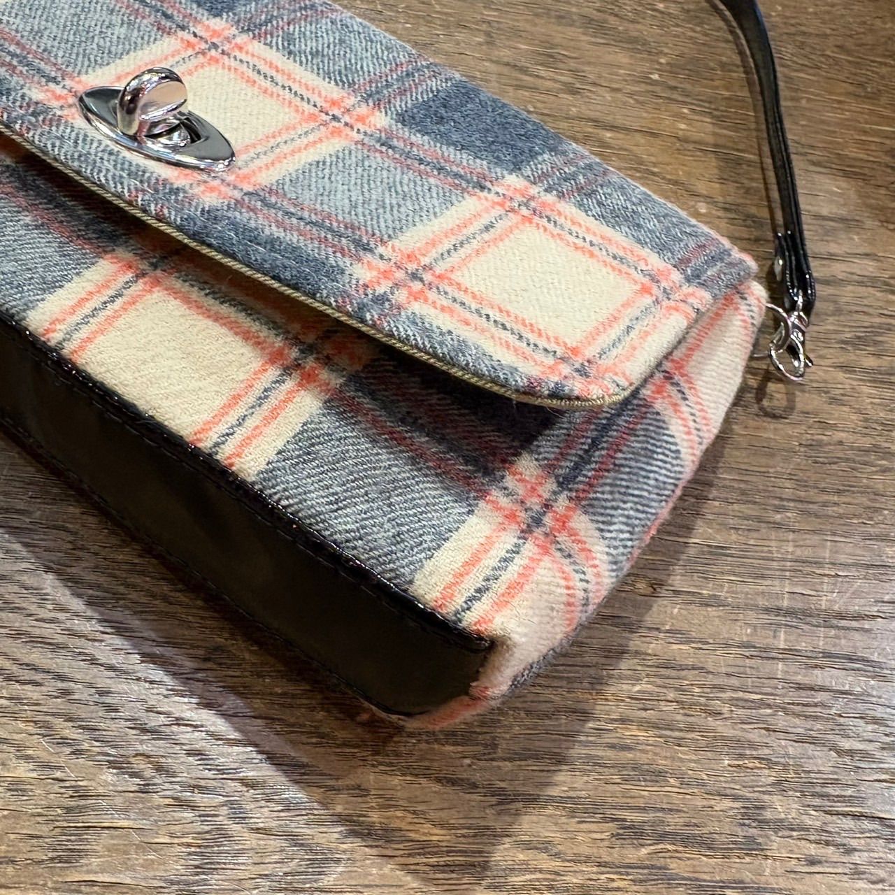 jewel trash ハンドバッグ ベージュチェック モッズ 昭和 レトロ スペースエイジ トラッド タータンチェック