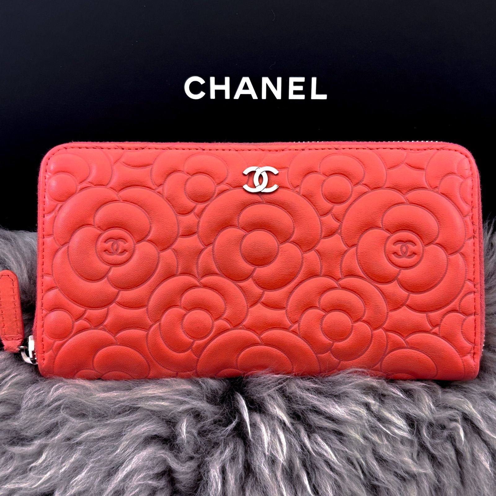 【極美品✨】シャネル カメリア 型押し ラウンドジップ 長財布 ピンク 極美品✨】シャネル 長財布 カメリア 型押し ラウンドジップ PI - メルカリ