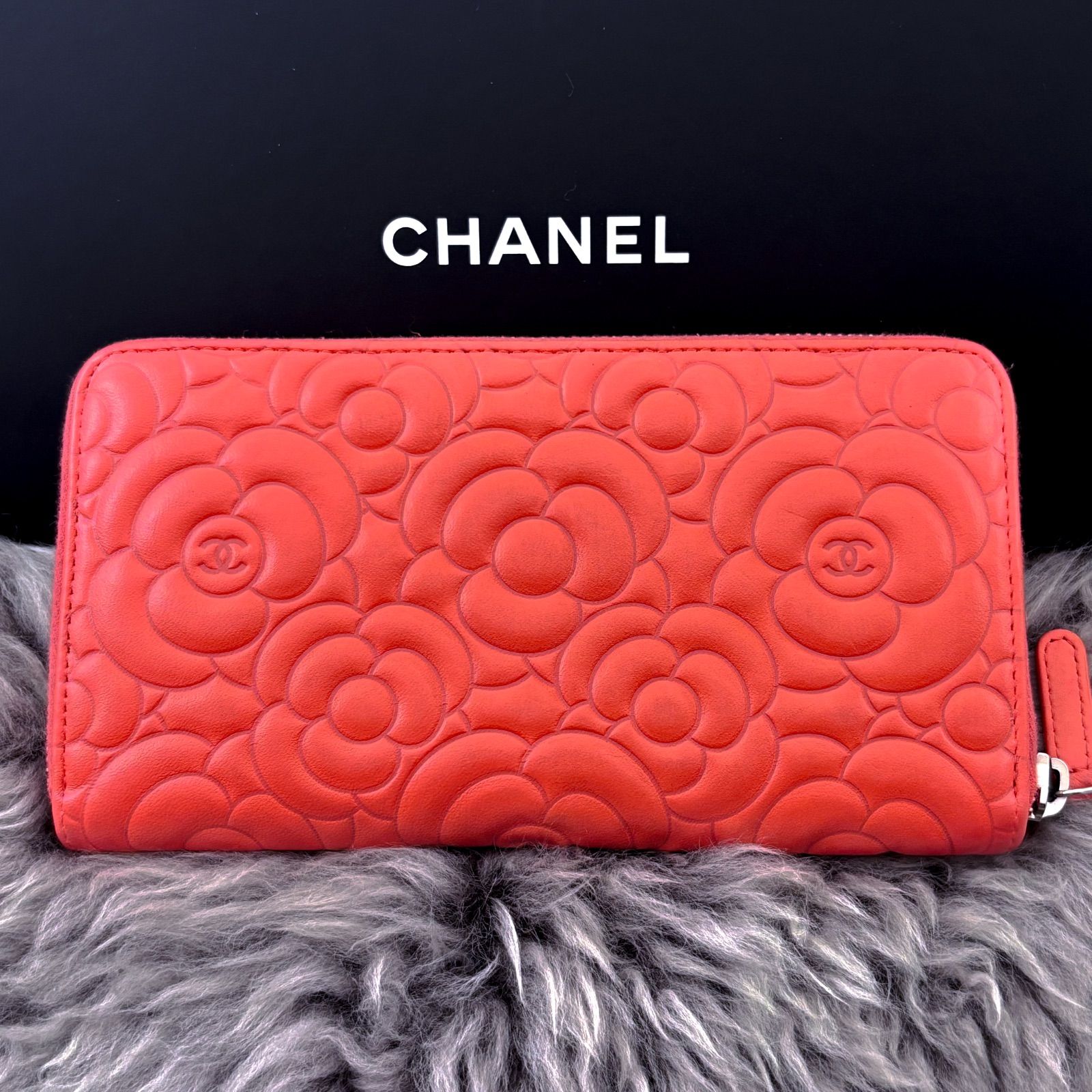 極美品✨】シャネル 長財布 ニューカメリア ラウンドジップ - メルカリ