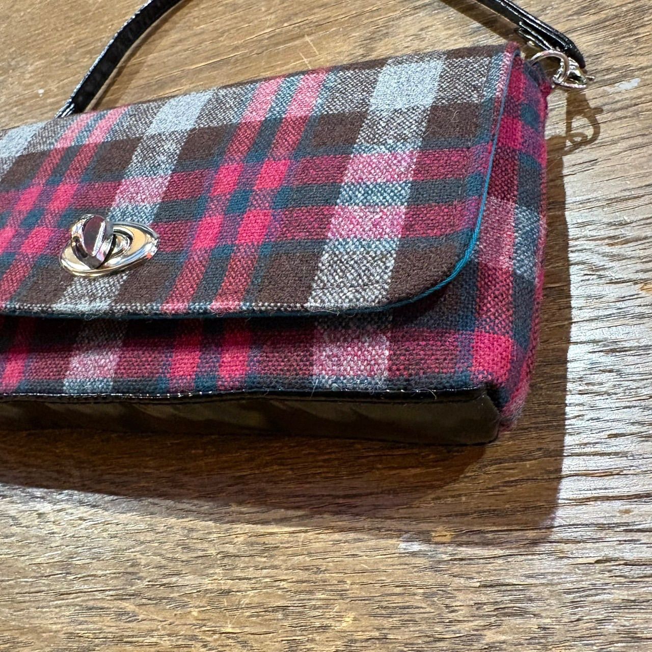 jewel trash ハンドバッグ チェック柄 ピンク×グレー モッズ 昭和 レトロ スペースエイジ トラッド タータンチェック