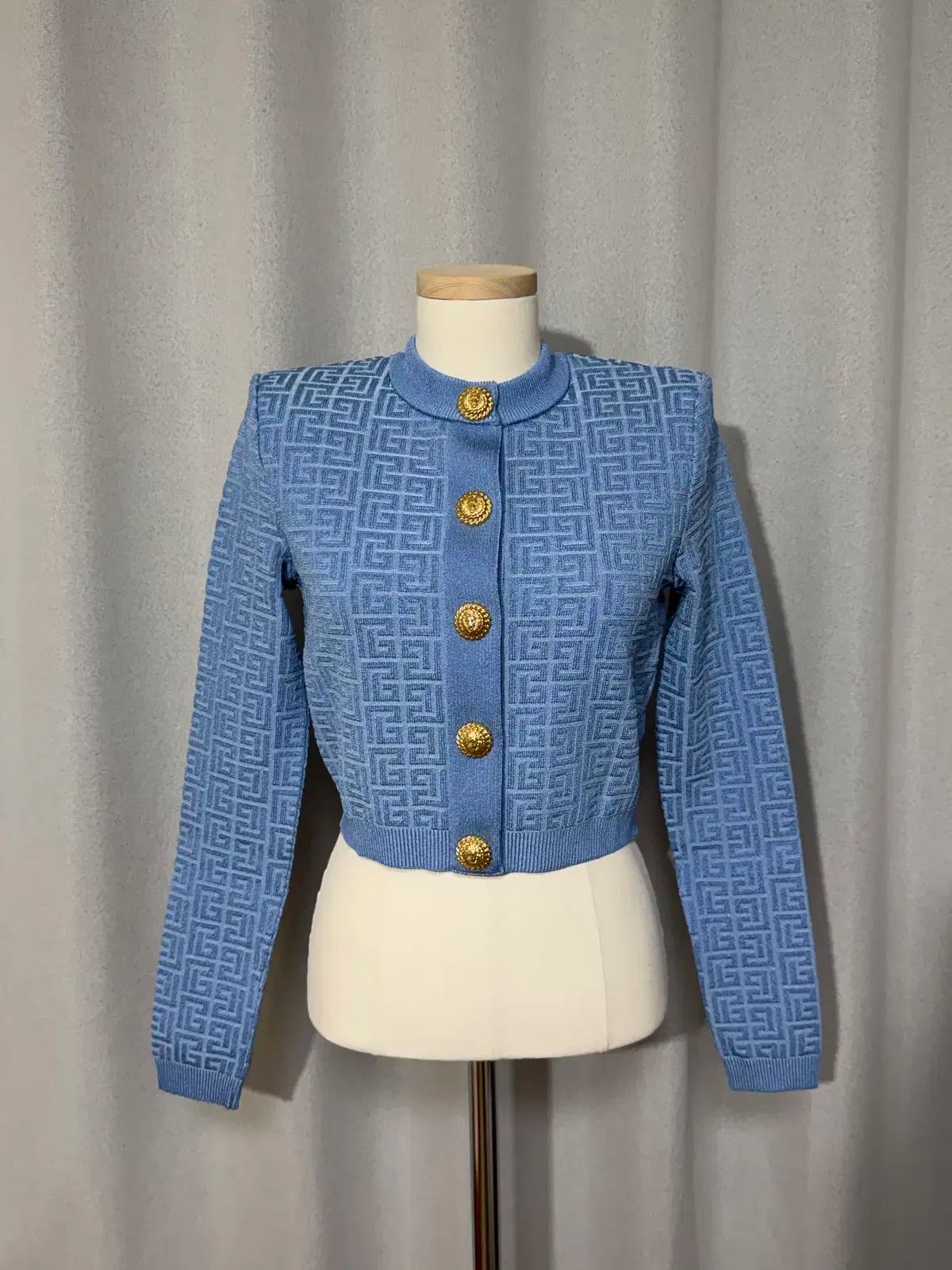 バルマン PB ラビリンス カーディガン ブルー -