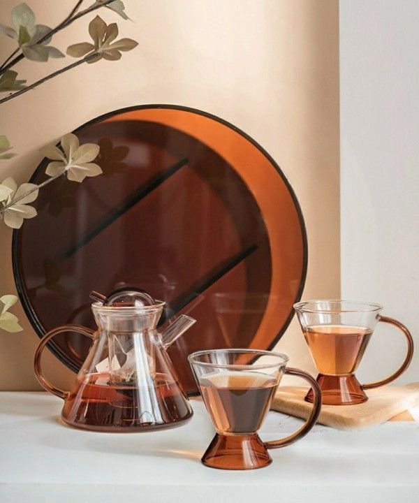 北欧 耐熱ガラス ティーポット ティーセット ガラス 急須 ガラス製ポット ガラスマグ 紅茶 フルーツティー リーフティー 花茶 工芸茶 ハーフティー に 直火可 3点セット