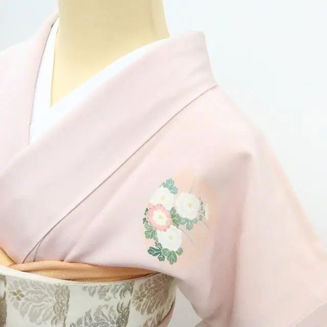 百華❀Y2585◇作家物落款 金糸刺繡 手縫い仕立て 正絹 袷 訪問着 着物