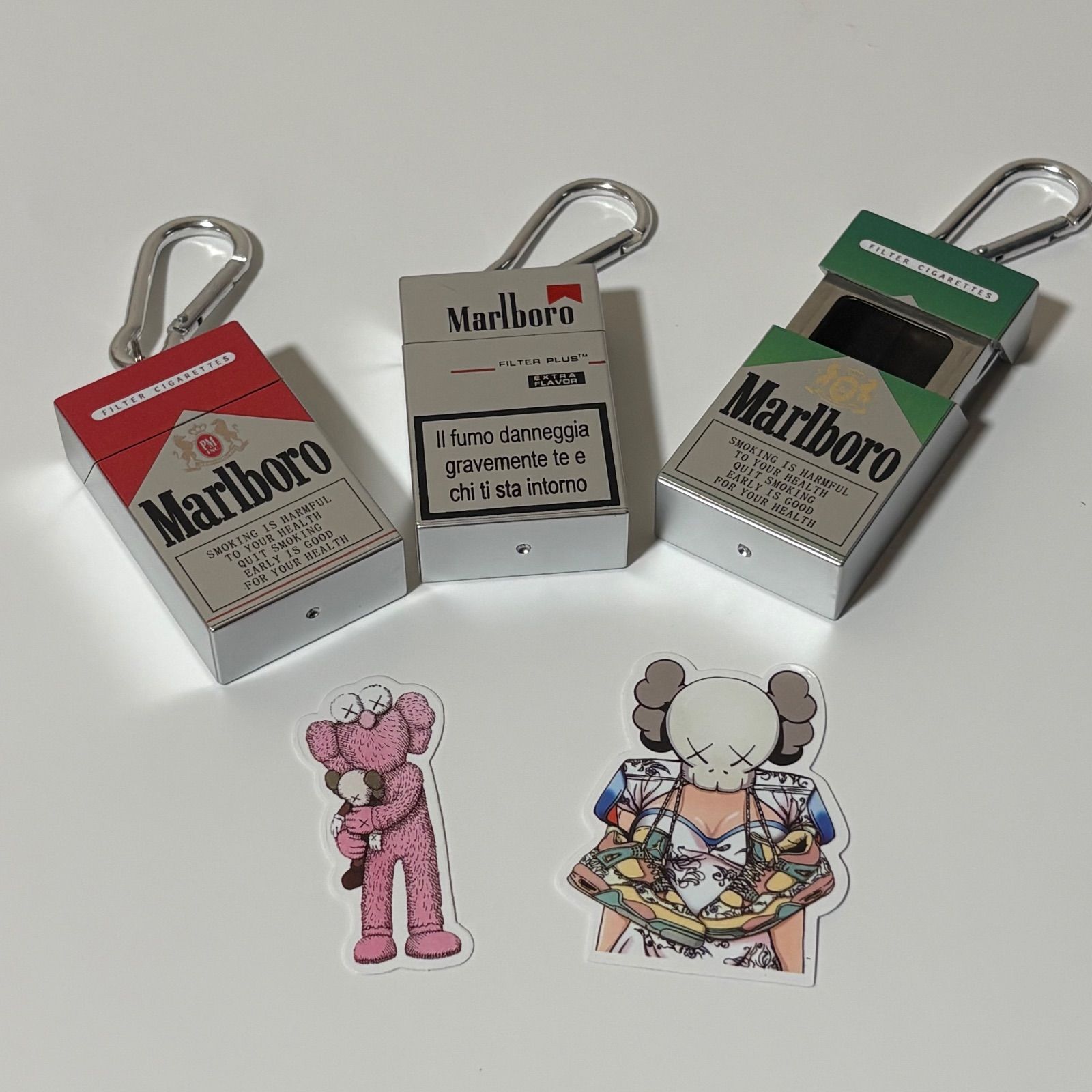 携帯灰皿 ファッションポータブル灰皿ふた付きキーホルダー 10点セット