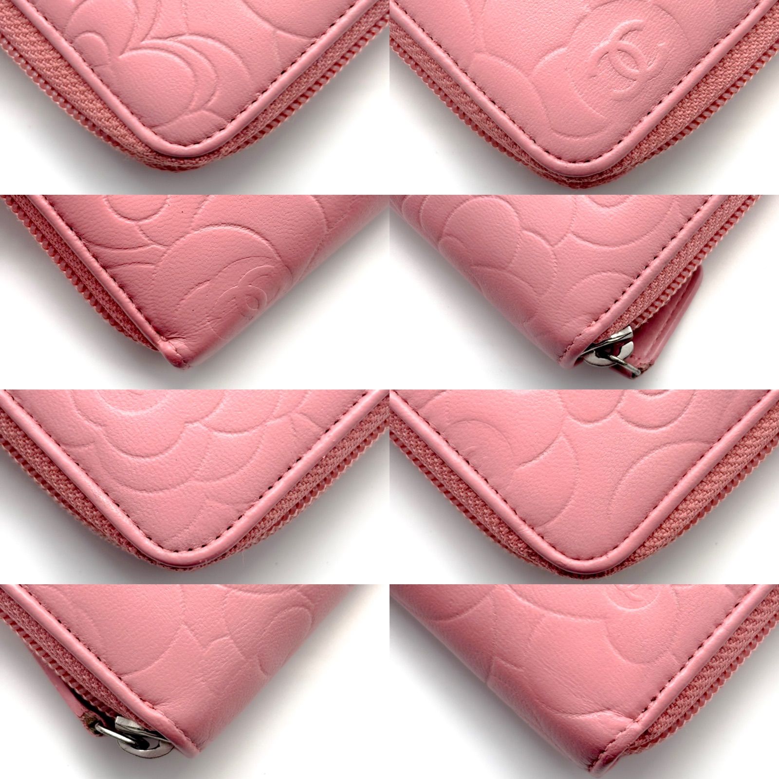 極美品✨】シャネル 長財布 カメリア 型押し ラウンドジップ PI - メルカリ