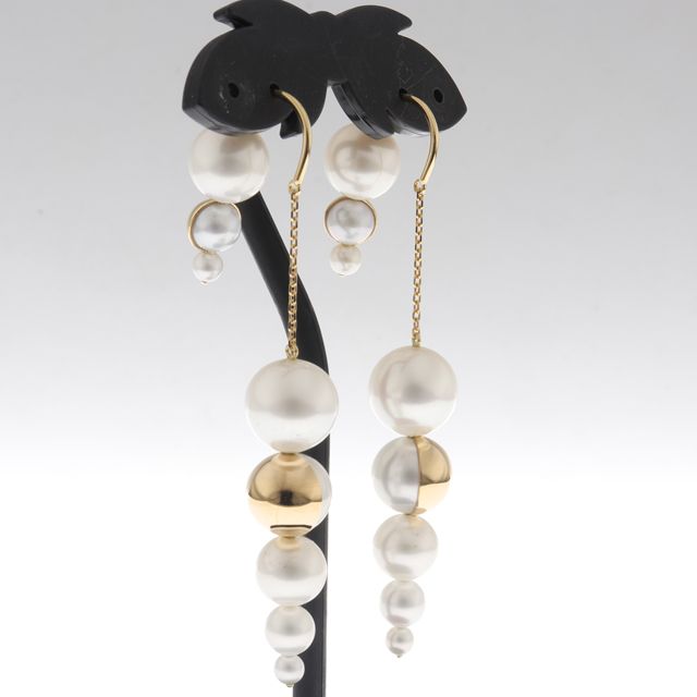 仕上げ済 タサキ TASAKI 田崎 シェル パール ピアス K 18 YG イエロー ゴールド 淡水真珠 イヤリング EC-4181-18 KYG ゴールドピアス レディース ジュエリー パールピアス ブランドジュエリー 8717