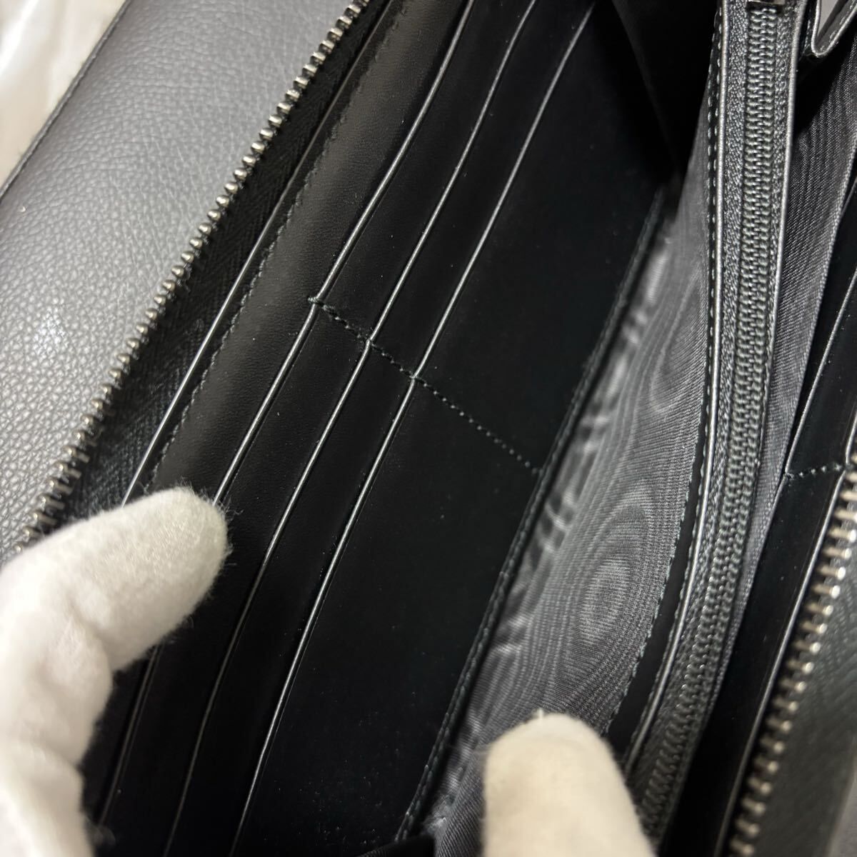 r58 GUCCI グッチ 長財布 ブラック グッチ シマ レザー GG エンボス
