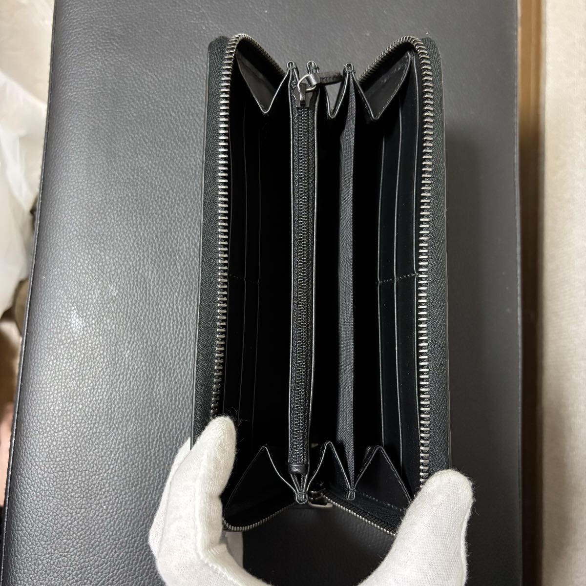 r58 GUCCI グッチ 長財布 ブラック グッチ シマ レザー GG エンボス