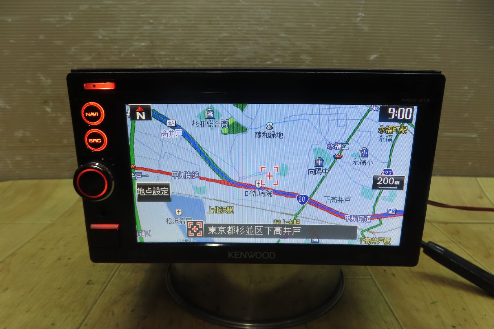 動作保証付F4682/ケンウッド　MDV-313　メモリーナビ　地図2009年　CD DVD再生OK　本体のみ