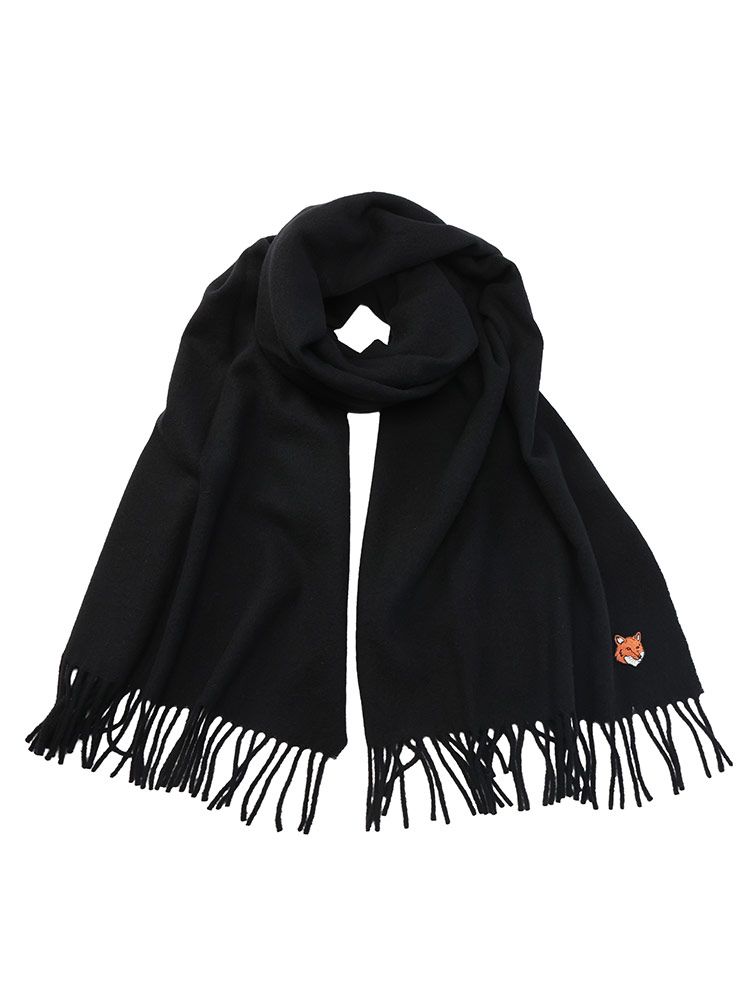 Maison Kitsune メゾン キツネ ワンポイント刺繍 マフラー FOX HEAD