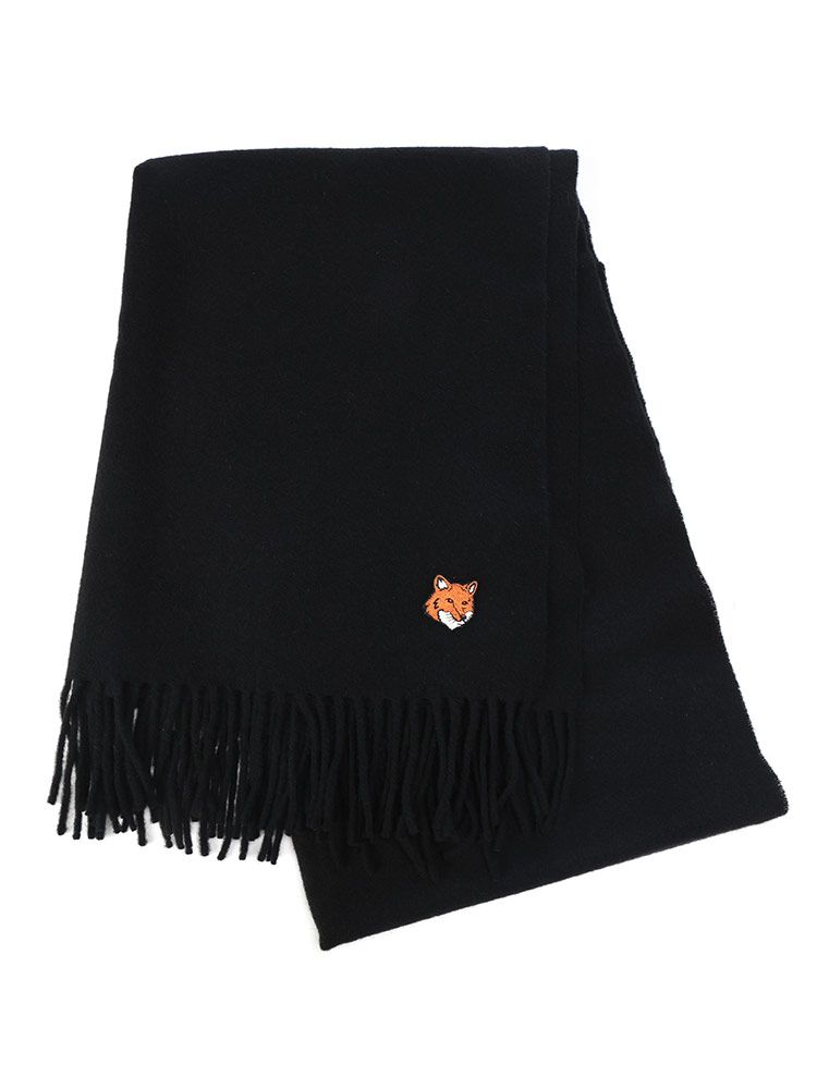 Maison Kitsune (メゾン キツネ) ワンポイント刺繍 マフラー FOX HEAD