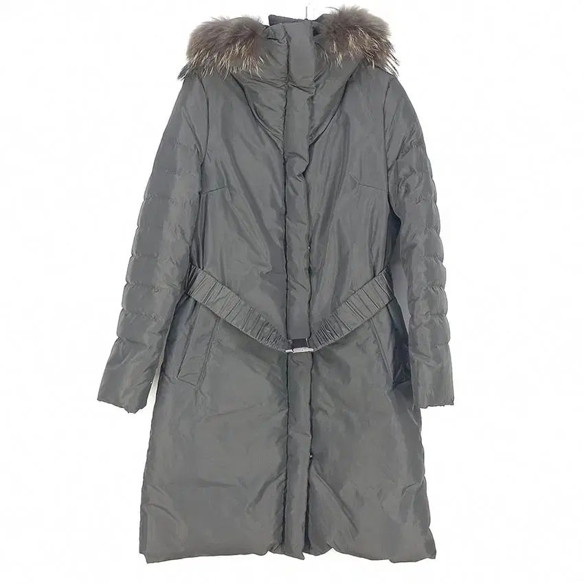 BCBG レディース ベルト ジップアップ ダックダウン ロング丈 ダウンジャケット ブラウン HU41368