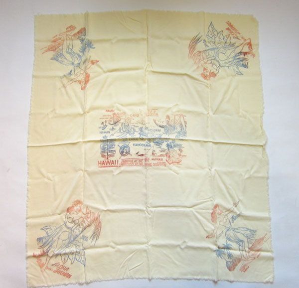 ビンテージ HAWAII ハワイ アロハ ファブリック おしゃれ生地 古着 リペア リメイク D 86-71-0006 ZV
