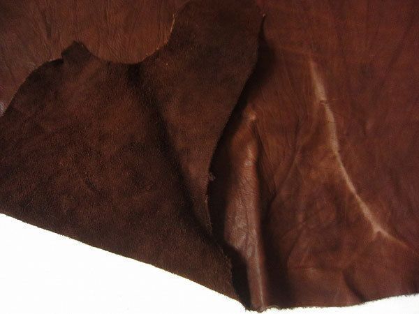 牛革 レザークラフト ハンドクラフト ダークブラウン系 材料 はぎれ バッグ用等 D 129 71 0054 ZV