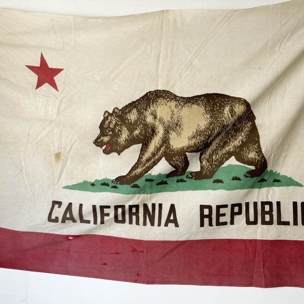 カリフォルニア州旗 コットン アメリカ製 ビンテージ フラッグ ガレージ ディスプレイ D 152-71-0003 ZV