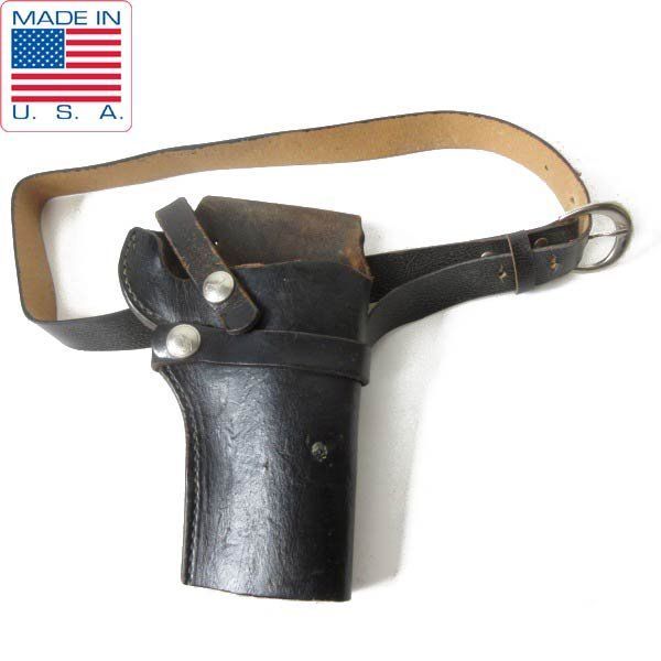 ビンテージ HUNTER ハンター社製 ホルスター 黒 1100 51 レザー 拳銃 ガンホルダー ブラック サバゲー D 152 71 0009 ZV