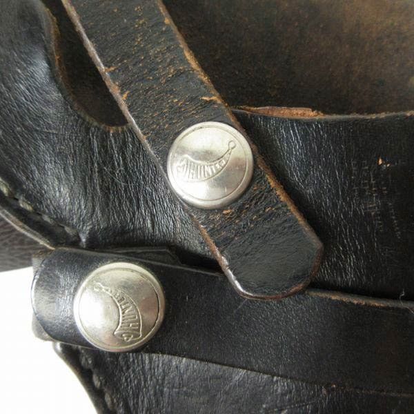 ビンテージ HUNTER ハンター社製 ホルスター 黒 1100 51 レザー 拳銃 ガンホルダー ブラック サバゲー D 152 71 0009 ZV