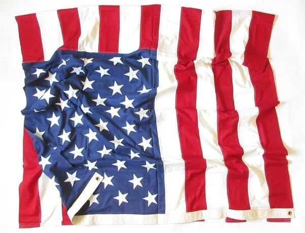 特大 ビンテージ アメリカ国旗 星条旗 50星 フラッグ コットン 152 cm×294 cm 古着屋 カフェ 店舗什器 D 128-71-3985 ZV