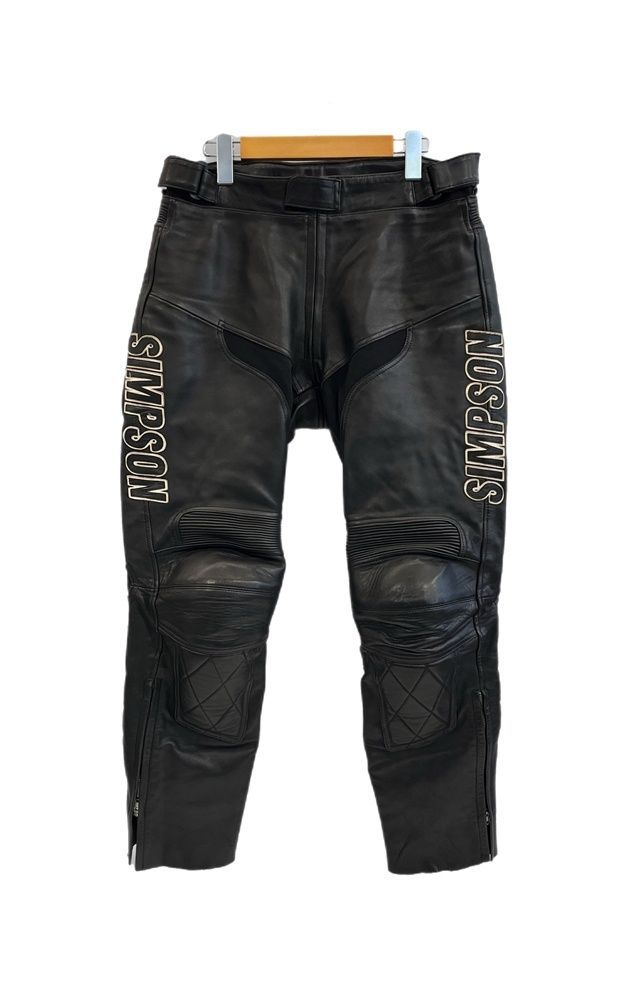 シンプソン SIMPSON 本皮 レザーパンツ バイカーパンツ ツーリング バイク用品 黒 ボトムスその他 ブラック Lサイズ 101MB-778