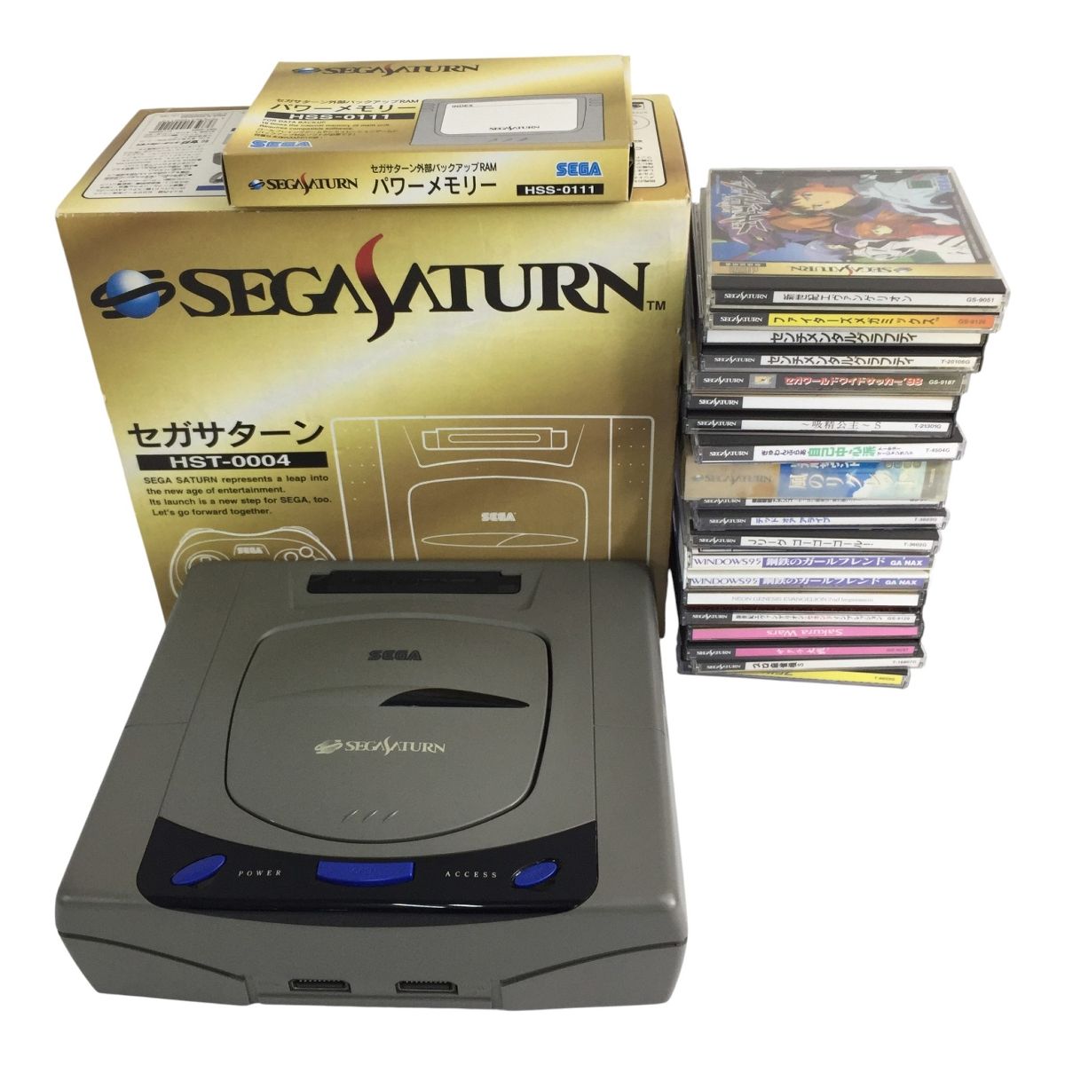 セガ セガサターン 本体 パワーメモリー ソフト15本セット 家庭用ゲーム機 訳有 N10565978