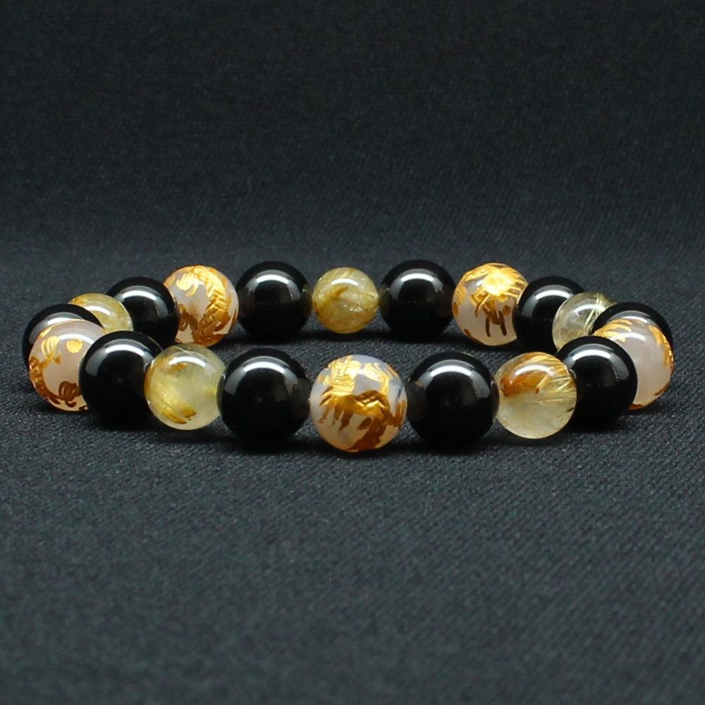 最強の皇帝龍 10ミリ×8 mm MIX数珠 五芒星 皇帝龍 ドラゴンアゲート タイチンルチル ブラックスピネル ブレスレット 石言葉 成功 情熱 勝利 強運 洞察力 家族円満 お守り効果 贈り物 mix 4 rs 1 京海堂 天然石の卸 京の蔵