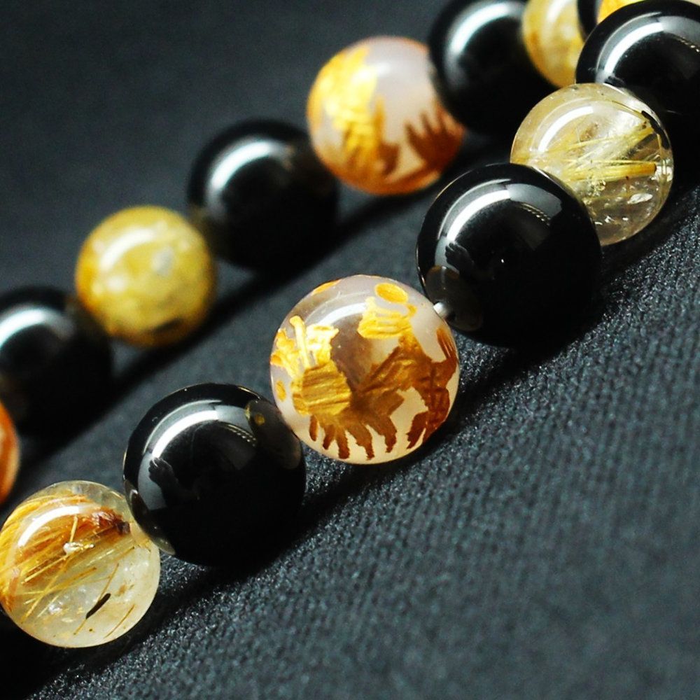 最強の皇帝龍】10ミリ×8mm MIX数珠 五芒星 皇帝龍 ドラゴンアゲート