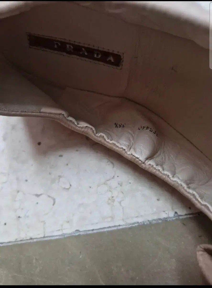  PRADA リボン バレリーナ フラット シューズ 8 5 フラットシューズ バレエシューズ パンプス