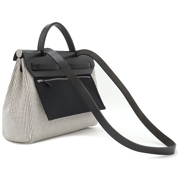 エルメス HERMES 2WAYバッグ エールバッグジップPM 31 ルトゥルネ キャンバス レザー トワルキャドリーユ ヴァッシュハンター ブラック キャンバス Z刻印 保存袋