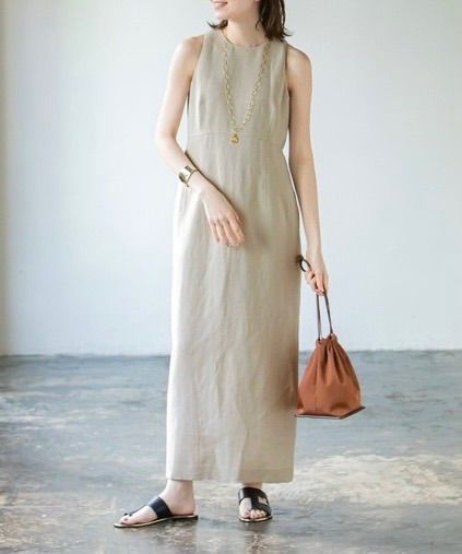 ノーブル カーブシルエットロングワンピース