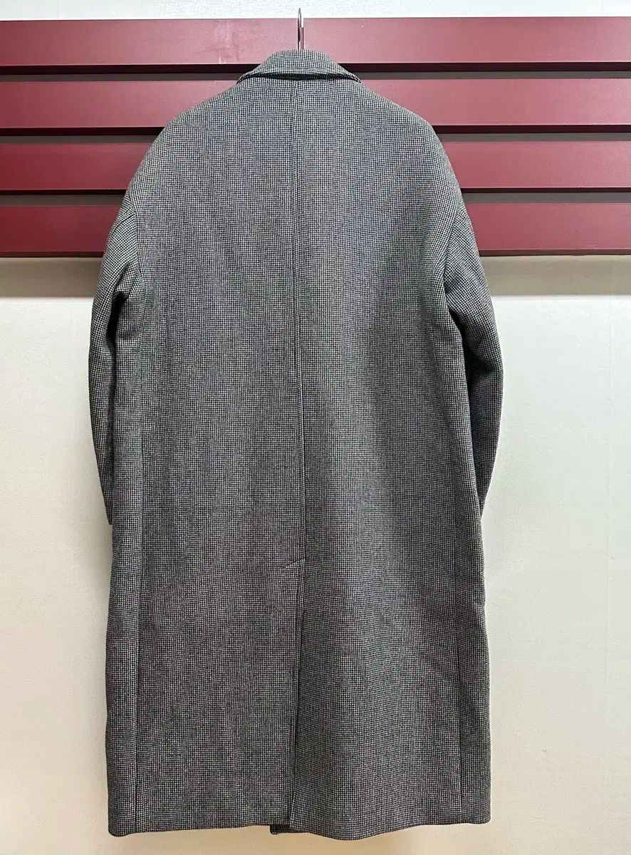 BEAKER メンズ オーバーサイズ CHECK ウール ロングコート