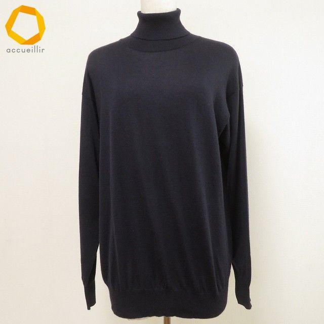 wnc セリーヌ CELINE セーター ニット 40 濃紺 カシミア タートルネック 薄手 イタリア製 レディース 816851