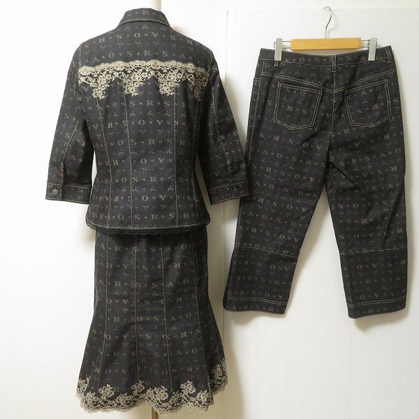 anc インポートロッサ import Rossa カーディガン 46 白系 マルチ 花柄